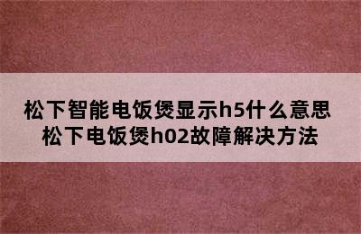 松下智能电饭煲显示h5什么意思 松下电饭煲h02故障解决方法